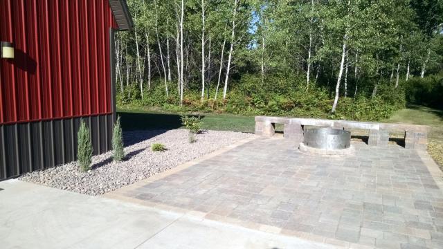 Firepit in Paver Patio with Sitting Area